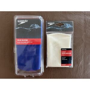 2 X Speedo Solid Slilicone Junior Blue/White